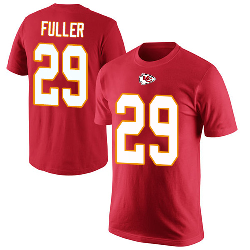 Men Kansas City Chiefs #29 Fuller Kendall Red Rush Pride Name and Number T-Shirt